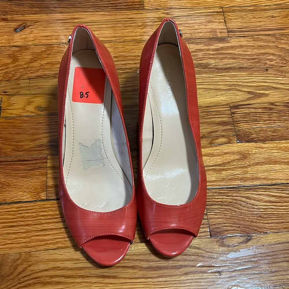 Calvin Klein Peep Toe Wedges - Picture 2 of 4